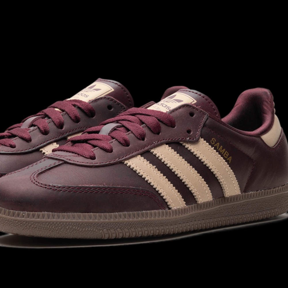 adidas Samba OG "Maroon/Crystal Sand/Gold Metallic" sneakers